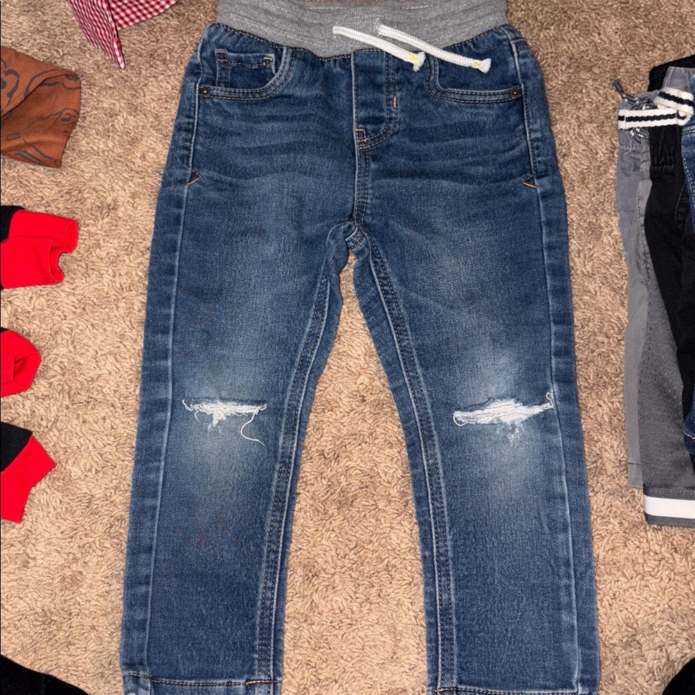 3 for $20! Boys 3t jeans Cat & Jack Dark Blue Kids Jeans Waistband boy jeans 3t